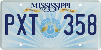 MS license plate PXT358