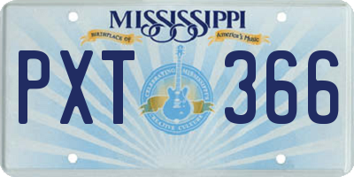 MS license plate PXT366