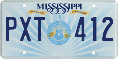 MS license plate PXT412