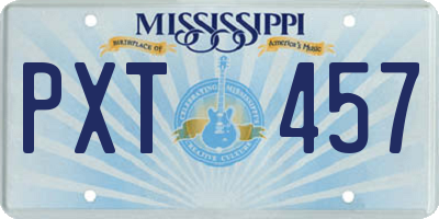 MS license plate PXT457