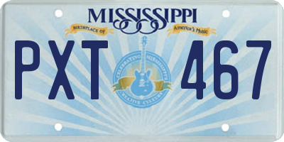 MS license plate PXT467