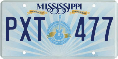 MS license plate PXT477
