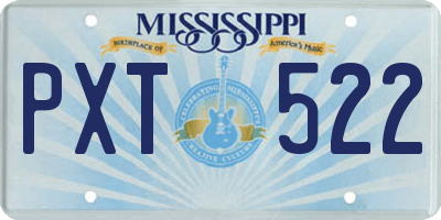 MS license plate PXT522