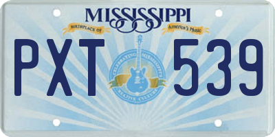MS license plate PXT539