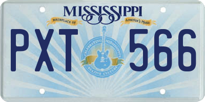 MS license plate PXT566