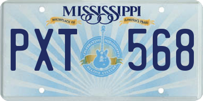 MS license plate PXT568