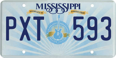 MS license plate PXT593