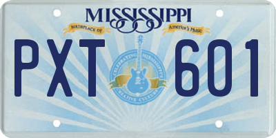 MS license plate PXT601