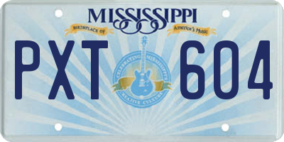 MS license plate PXT604