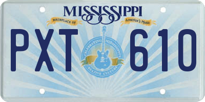 MS license plate PXT610