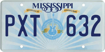 MS license plate PXT632