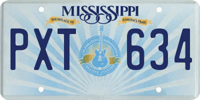 MS license plate PXT634
