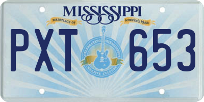 MS license plate PXT653