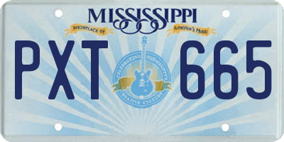 MS license plate PXT665