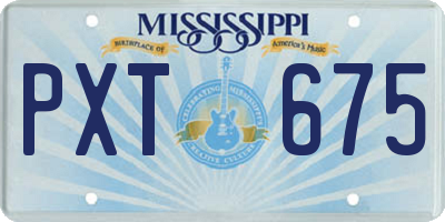 MS license plate PXT675
