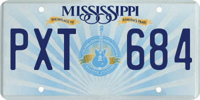 MS license plate PXT684