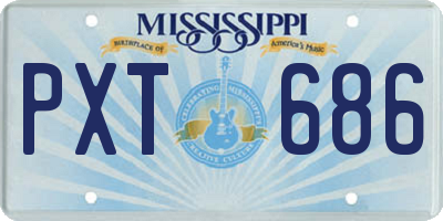 MS license plate PXT686