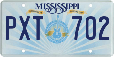 MS license plate PXT702