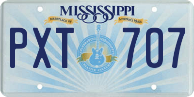 MS license plate PXT707