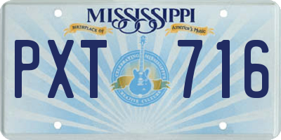 MS license plate PXT716