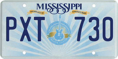 MS license plate PXT730