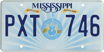 MS license plate PXT746