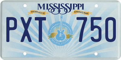 MS license plate PXT750