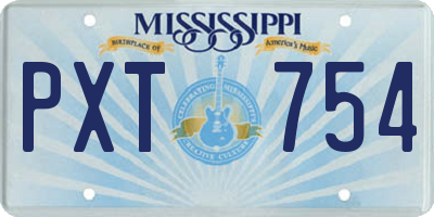 MS license plate PXT754