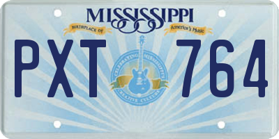 MS license plate PXT764