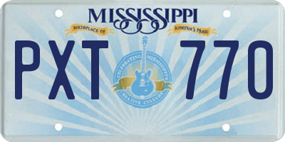 MS license plate PXT770