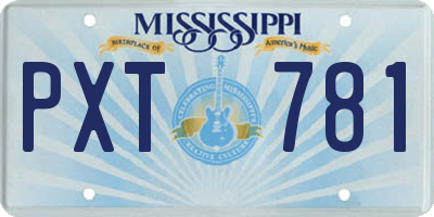 MS license plate PXT781