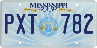 MS license plate PXT782