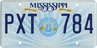 MS license plate PXT784