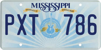 MS license plate PXT786