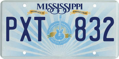 MS license plate PXT832