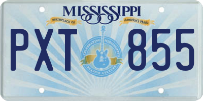 MS license plate PXT855