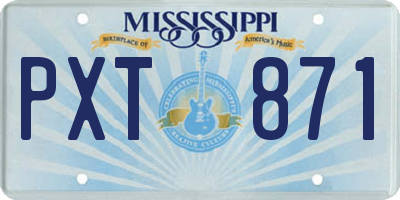 MS license plate PXT871