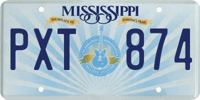MS license plate PXT874