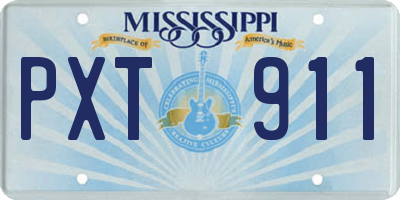 MS license plate PXT911