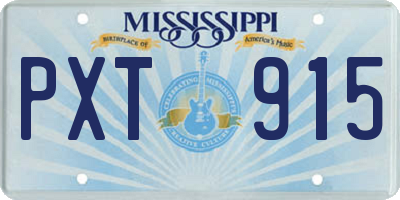 MS license plate PXT915