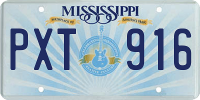 MS license plate PXT916