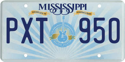 MS license plate PXT950