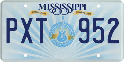 MS license plate PXT952