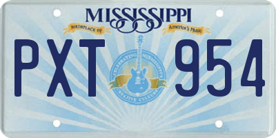 MS license plate PXT954