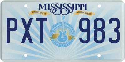 MS license plate PXT983