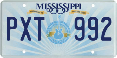 MS license plate PXT992