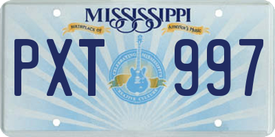 MS license plate PXT997