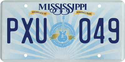 MS license plate PXU049