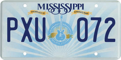 MS license plate PXU072