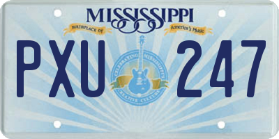 MS license plate PXU247